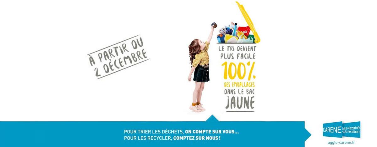 Collecte des déchets : 100% des emballages dans le bac jaune