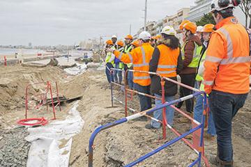 Des étudiants de Polytech à la découverte du chantier du Front de mer